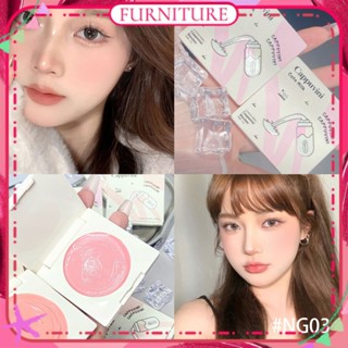 ♕ Cappuvini Cute Milk Cream Blush Whitening Naturally Brightening Matte Girly Blush Cream High Pigment Long Lasting Rouge Student Face Makeup FURNITURE