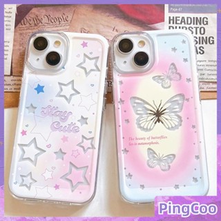 สำหรับ iPhone 11 iPhone Case Clear หลุมขนาดใหญ่ Space Case TPU Soft กันกระแทกป้องกันกล้อง Simple Pretty Butterfly Star เข้ากันได้กับ iPhone 14 13 Pro max 12 Pro Max 11 xr xs 7 8