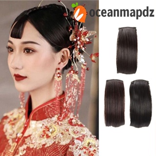 OCEANMAPDZ Hanfu หน้าผาก หน้าม้า การถ่ายภาพ ผมหน้าม้า สังเคราะห์ ธรรมชาติ สไตล์จีน ผู้หญิง โบราณ เครื่องประดับผม สตูดิโอถ่ายภาพ วินเทจ Xiuhe กี่เพ้า หน้าม้า