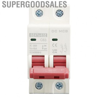 Supergoodsales DC Miniature Circuit Breaker 2P 63A DC500V 6000A Breaking  For PV System