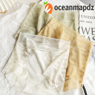 OCEANMAPDZ กางเกงชั้นใน ผ้าฝ้าย เอวกลาง ป้องกันไฟฟ้าสถิตย์ สีพื้น สไตล์ญี่ปุ่น สําหรับผู้หญิง