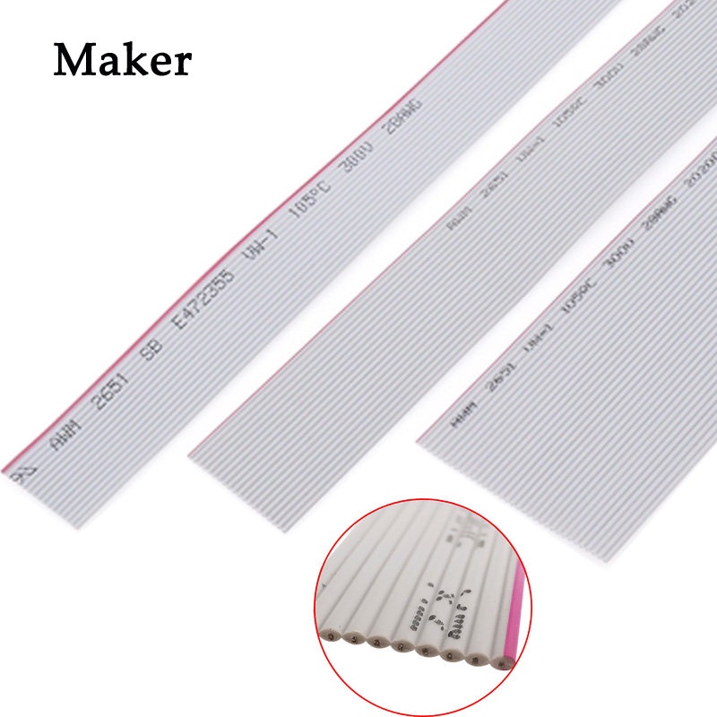 สายเคเบิลเชื่อมต่อข้อมูล 1.27 มม. สีเทา 8 10 20 40 50 64Pin 28AWG 1 เมตร สําหรับ IDC FC 2.54 มม.