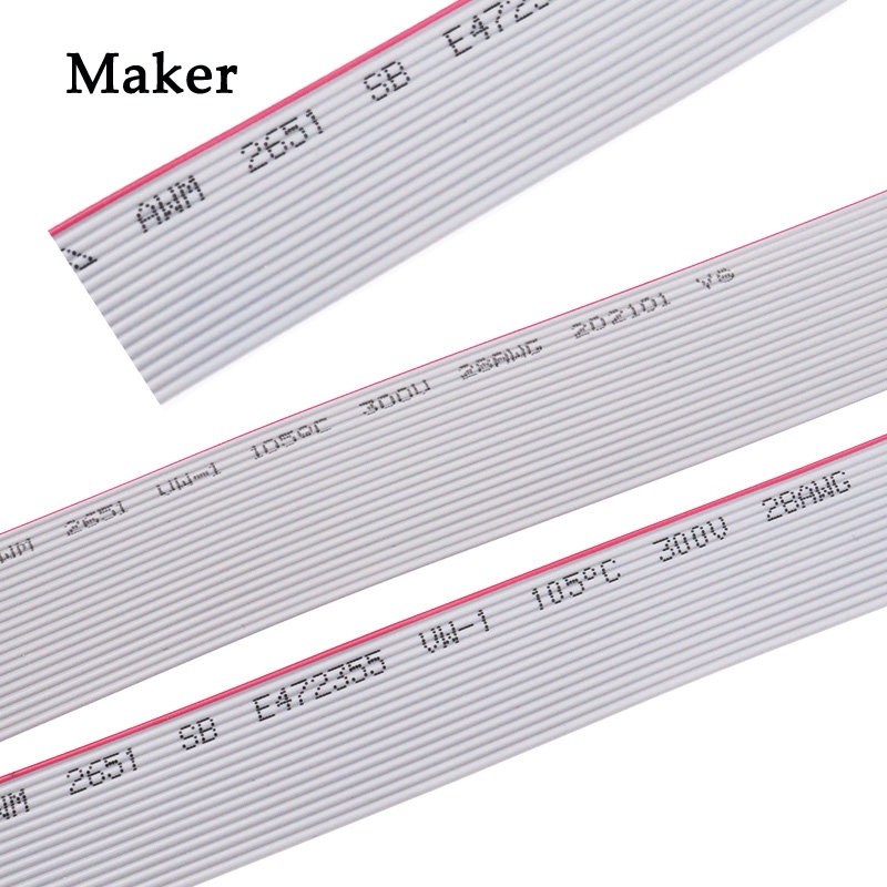 สายเคเบิลเชื่อมต่อข้อมูล 1.27 มม. สีเทา 8 10 20 40 50 64Pin 28AWG 1 เมตร สําหรับ IDC FC 2.54 มม.