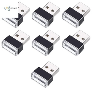 โคมไฟนีออน LED USB ขนาดเล็ก 7 สี สําหรับตกแต่งภายในรถยนต์ 7 ชิ้น