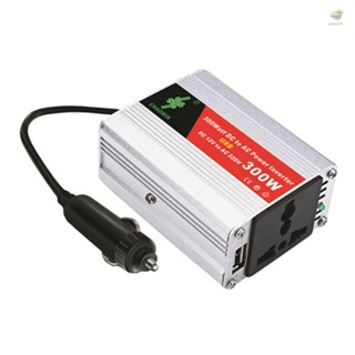 อินเวอร์เตอร์แปลงไฟรถยนต์ แบบพกพา DC12Volt เป็น AC220Volt Transformer 300W อะแดปเตอร์แปลงไฟ USB อินเวอร์เตอร์อัตโนมัติ