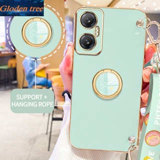 เคสโทรศัพท์มือถือ ลายต้นไม้ Gloden พร้อมขาตั้ง และสายคล้อง สําหรับ Infinix Hot 20 5G X666 X666B