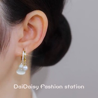 Daidaisy √♥ ต่างหูแฟชั่น ประดับไข่มุก โอปอล หรูหรา สําหรับผู้หญิง