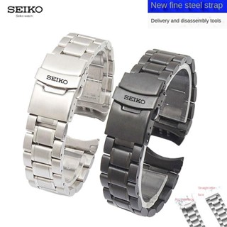 Seiko SEIKO No. สายนาฬิกาข้อมือ 5 สายเหล็ก หัวเข็มขัดผีเสื้อ สีเขียว สไตล์ญี่ปุ่น สําหรับผู้ชาย SRPD63