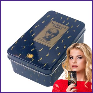 Tarot Deck Tinbox Madhouse Tarot Fortune Telling Game in English Standard Tarot Decks with Guidebook for playth playth