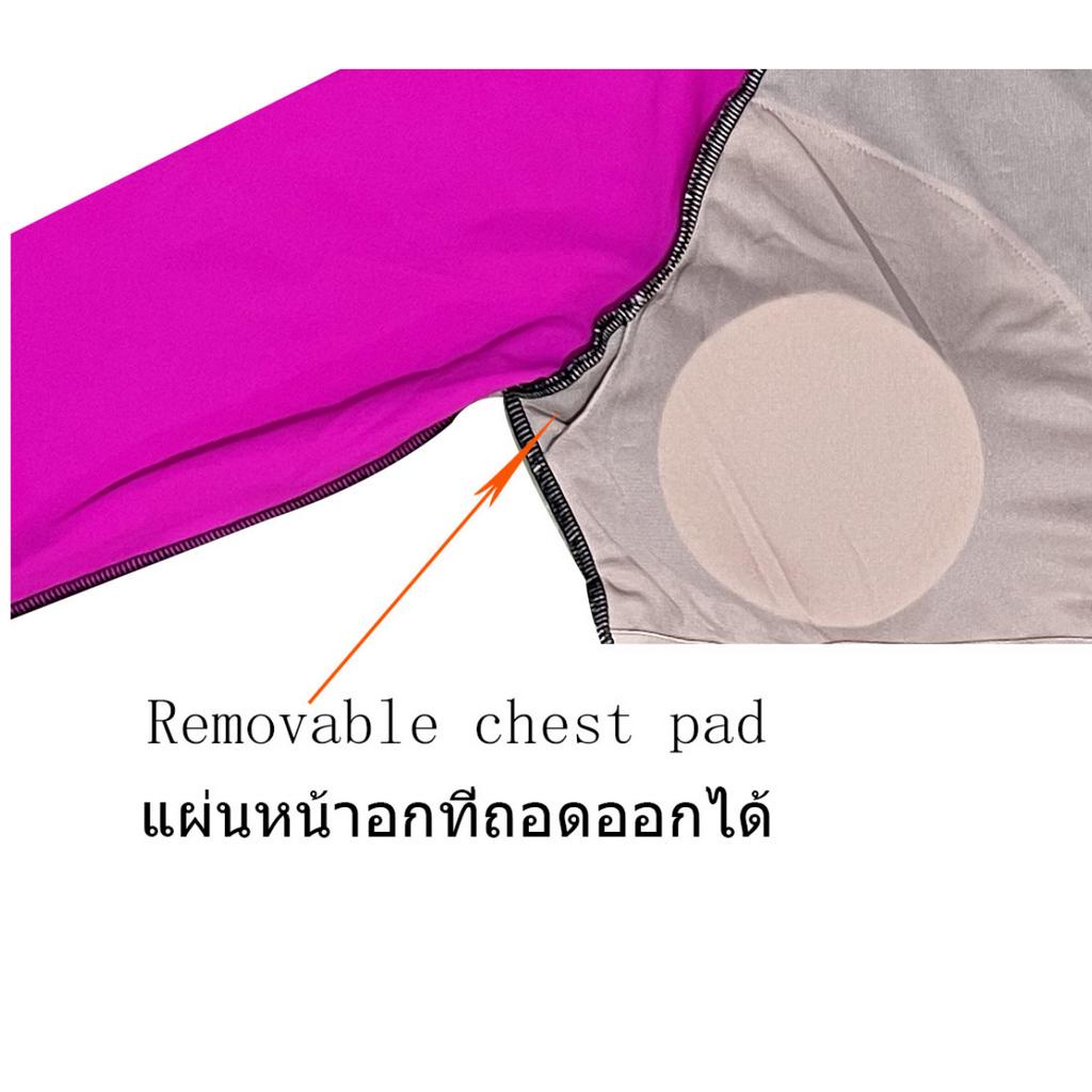 พร้อมส่ง 31656ชุดว่ายน้ำแบบ 2 ชิ้น เเบบซิปยาวด้านหน้า เสื้อเเขนยาว กางเกงขายาว - รูปที่ 6