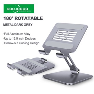 GOOJODOQ ที่วางแท็บเล็ตสำหรับ iPad พับได้ 180° 360° องศาสำหรับ iPad สำหรับที่วางโทรศัพท์ขาตั้งรองรับแบบพกพา