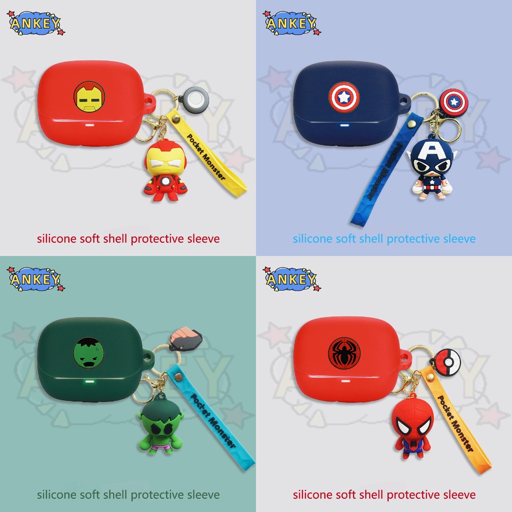 Case for Baseus Bass BP1 Pro ANC Protective silicone Captain America Baseus Bass EP10 Pro Covers Blu