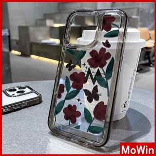 Mowin - เข้ากันได้สำหรับ เคสไอโฟน เคสไอโฟน11 เคส iphone 11 เคส iPhone Space Hard อะคริลิกเคสโทรศัพท์ชุบปุ่มกันกระแทกดอกไม้สีแดงเข้มเข้ากันได้กับ iPhone 14 13 Pro max 12 Pro Max 11 xr 6Plus 7Plus 8Plus