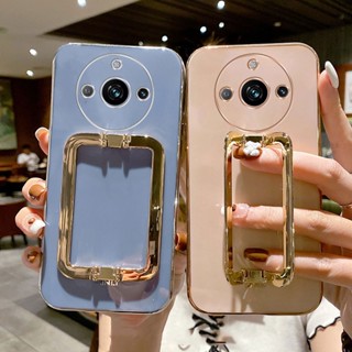 เคสโทรศัพท์มือถือแบบนิ่ม ชุบหรูหรา พร้อมที่ตั้งวางกล้อง สําหรับ Realme 11 Pro+ Realme11 Pro 5G Realme 11 Pro 5G 2023