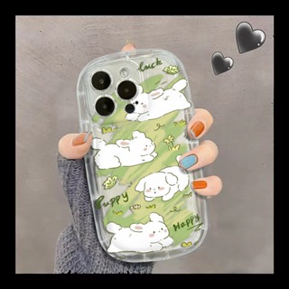 เคสโทรศัพท์มือถือ ซิลิโคนนิ่ม ใส กันกระแทก ลายกระต่ายน่ารัก สําหรับ IPhone 14 Pro Max 13 12 11 XS X XR 8+ 7 Plus