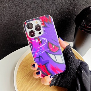 เคสซิลิโคน เคสไอโฟน iPhone 14 Pro Max iPhone 13 Pro Max iPhone 12 Pro Max iPhone 11 Pro Max Cartoon Pokemon Gengar with Camera Protector Soft Silicone Case