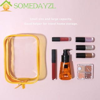 SOMEDAYZL กระเป๋าเครื่องสําอาง PVC แบบใส มีซิป ทรงสี่เหลี่ยม