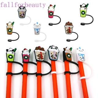 FALLFORBEAUTY ฝาครอบหลอดดูดเครื่องดื่ม ลายน่ารัก แบบสากล อุปกรณ์เสริม สําหรับตกแต่งงานปาร์ตี้