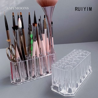 Ruiyim ชั้นวางแปรงแต่งหน้า อายไลเนอร์ ปากกา เครื่องสําอาง อะคริลิค 26 หลุม