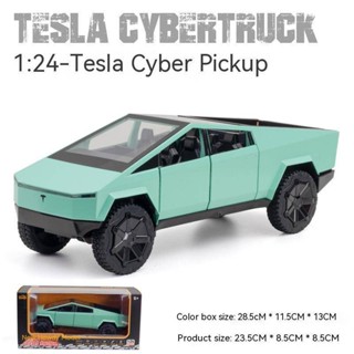 โมเดลรถยนต์ Cybertruck Tesla Pickup 1:24 ของเล่นสําหรับเด็กผู้ชาย