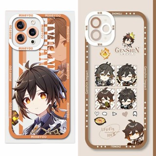 เคสโทรศัพท์ซิลิโคน TPU ใส แบบนิ่ม ลาย Genshin Impact Zhongli Hu Tao Venti กันกระแทก ป้องกันเลนส์ สําหรับ Samsung S23 S22 Ultra S21 Plus S21 FE S20 FE J4 J6 Plus