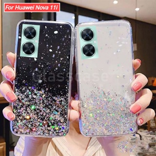 เคสโทรศัพท์มือถือ ซิลิโคนนุ่ม TPU ใส กันกระแทก แต่งกลิตเตอร์ดาว ระยิบระยับ สําหรับ Huawei Nova 11 i 11i Nova11i