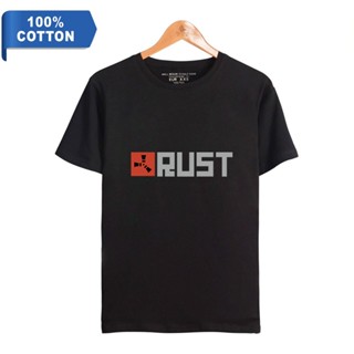 เสื้อยืดคอกลม ผ้าฝ้าย 100% พิมพ์ลายเกม Rust สไตล์ฮาราจูกุ แฟชั่นสําหรับผู้ชาย