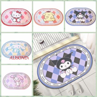 ALISOND1 พรมปูพื้น พรมกันลื่น Cinnamoroll แบบแห้งเร็ว ทรงวงรี ดูดซับน้ํา สําหรับห้องน้ํา