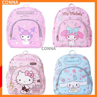 SANRIO กระเป๋าเป้สะพายหลัง กระเป๋านักเรียน หนัง PU ขนาดเล็ก กันน้ํา ลายการ์ตูน Cinnamoroll KT Melody Kuromi สําหรับเด็กอนุบาล