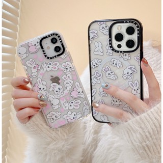 Casetify เคสโทรศัพท์มือถืออะคริลิคแข็ง แบบใส ลายกระต่าย หัวใจ สําหรับ iPhone 14 13 12 11 Pro Max Plus