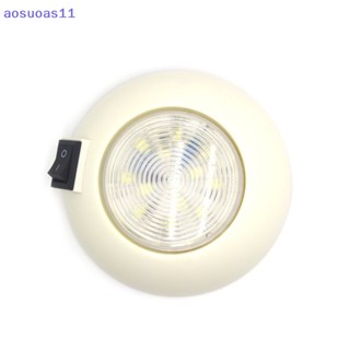 Aosuoas ไฟอ่านหนังสือ LED 12V สีขาว ฟ้า สําหรับติดเพดานรถยนต์ รถบรรทุก รถพ่วง รถบัส