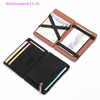 Alittlesearch11 ใหม่ กระเป๋าสตางค์หนัง PU ใบเล็ก มีซิป ใส่เหรียญ บัตรเครดิต สําหรับผู้ชาย