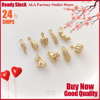 💖เครื่องประดับ diy อุปกรณ์เสริม💖จี้สร้อยคอ สร้อยข้อมือ รูปฟักทอง ผัก ผลไม้ ถั่วลิสง 14K ชุบทอง DIY[จี้/ลูกปัด/สร้อยคอ/สร้อยข้อมือ/กําไลข้อมือ/ต่างหู]