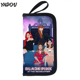 YADOU เกิร์ลกรุ๊ปดาราเกาหลี blackpink กระเป๋าใส่เหรียญกระเป๋าสตางค์วัยรุ่นผู้ใหญ่พิมพ์สองด้านกระเป๋าใส่บัตรประจำตัวประชาชน