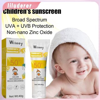 Wiieey Sunblock For Babies And Kids Spf 50 Sunscreen Lotion Sun Block Kids Mild And Non-irritating Refreshing Skin Body Protection Cream 40g HO