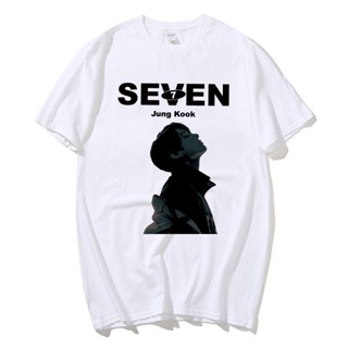 เสื้อยืดแขนสั้นลําลอง คอกลม ผ้าฝ้าย ลาย KPOP Bangtan Boys Jung Kook อัลบั้มใหม่ SEVEN 7 สําหรับผู้ชาย และผู้หญิง 2023