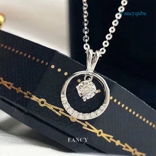 Fancy มินิมอล จี้วงกลม สร้อยคอ สําหรับผู้หญิง สีเงิน / สีโรสโกลด์ เรียบง่าย มีสไตล์ สร้อยคอหญิง เครื่องประดับ ปาร์ตี้