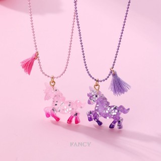 Fancy 2 ชิ้น / เซต เรซิน สัตว์ ยูนิคอร์น จี้ Bff สร้อยคอโช้คเกอร์ เพื่อนที่ดีที่สุด สร้อยคอมิตรภาพ สําหรับเด็ก เด็กผู้ชาย และเด็กผู้หญิง