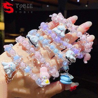 TOBIE เครื่องประดับ สร้อยข้อมือ ประดับลูกปัด ขนาดใหญ่ สีชมพู สีฟ้า สําหรับสัตว์เลี้ยง สุนัขชินนาม่อน