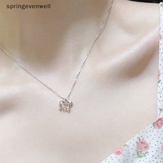 [springevenwell] ใหม่ สร้อยคอโซ่ จี้คริสตัล รูปดาวกลวง เครื่องประดับแฟชั่น สําหรับผู้หญิง