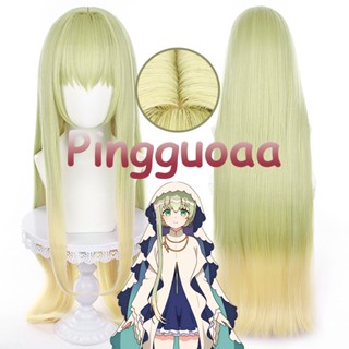 【Pingguoaa】Anime Shiro Seijo to Kuro Bokushi Cecilia Cosplay Wig 90cm Long Staight Gradient Wigs Heat Resistant Synthetic Hair