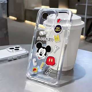 เคสโทรศัพท์มือถือ แบบนิ่ม ลายการ์ตูนมิกกี้ และภาษาอังกฤษ สําหรับ Apple Iphone 8p 12 71311 14Promax FDAU