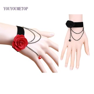 Youyo สร้อยข้อมือ สายรัดข้อมือ ผ้ากํามะหยี่ ลายดอกไม้ สไตล์วินเทจ