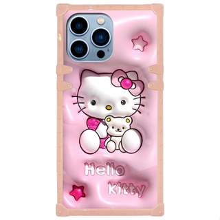 For iPhone 7 8 Plus X XS XR 11 12 13 14 Pro MAX Hellokitty Square Phone Case B10