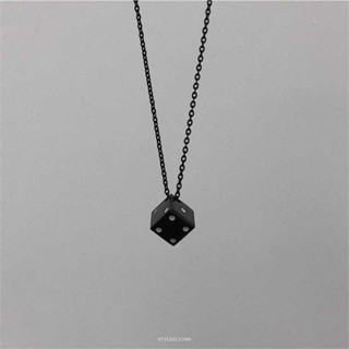 Black Dice Necklace สร้อยลูกเต๋าสีดำ