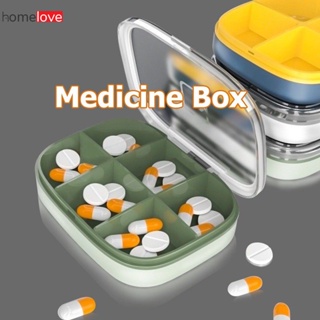 4/6 กริด Travel Pill Case Travel Medicine Tablet Dispenser 7 วัน Pill Box แบบพกพาสะดวก Candy Box Tablet Dispenser homelove