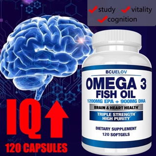 Omega 3 Fish Oil Supplement - เพิ่มพลังงาน เพิ่มการทำงานของสมอง สนับสนุนพลังงาน Nootropic เพิ่มหน่วยความจำ