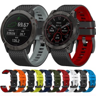 สายนาฬิกาข้อมือซิลิโคน กันน้ํา สองสี สําหรับ Garmin Fenix 2 3 HR Quaitx 7 7X 5 3 Strap Quick Release 26 มม. 22 มม.