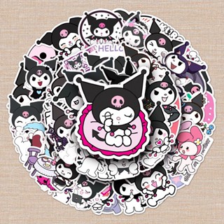 สติกเกอร์ ลาย Sanrio Kuromi น่ารัก สําหรับติดตกแต่งแล็ปท็อป 50 ชิ้น