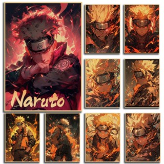 โปสเตอร์กระดาษคราฟท์ พิมพ์ลายการ์ตูนนารูโตะ Uzumaki Naruto แฟชั่นยอดนิยม สไตล์ญี่ปุ่น